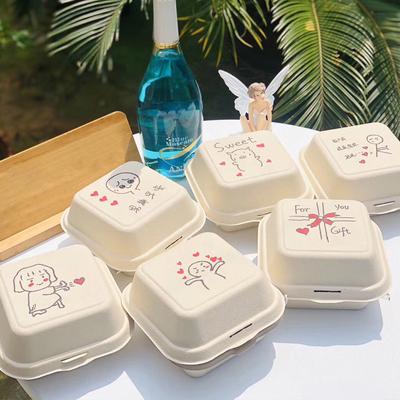 1 Stück Einweg-Bento-Lunchbox Backkuchen Lebensmittelbehälter Dessert Mikrowellengeeignete Lunchbox Umweltschutz Snackboxen