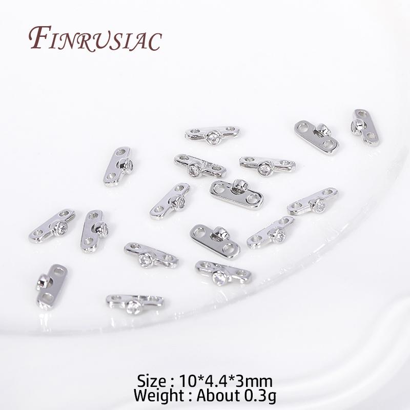 18K Gold Plated Multi-designs Zircon Flower Spacer Bars 2/3 Holes Separators for Strand Beads Jewelry Making Accessories