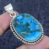 Tibetan Turquoise Gemstone 925 Sterling Silver Jewelry Pendant 2.05" A8Z20