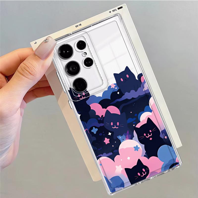 Cartoon Cat Case for Samsung Galaxy S26 S24 S25 Edge S20 Plus Note 20 Ultra 10 S21 S22 FE S23 Ultra Phone Cover