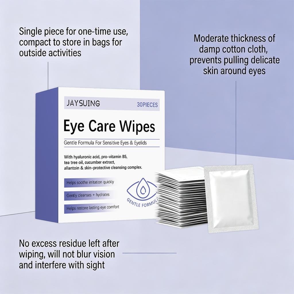 Eye care wipes, soft and delicate, provide continuous moisturizing, portable, individually packaged, gentle and adaptable wet wipes
