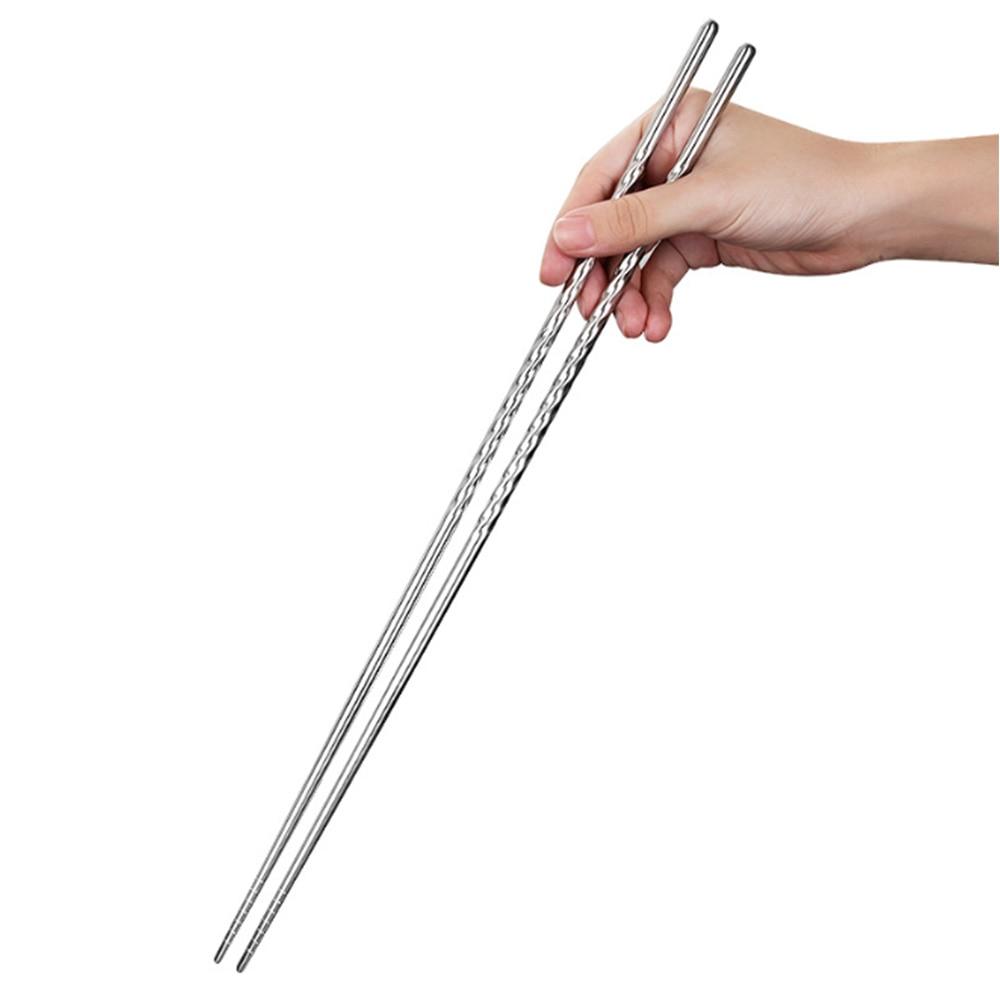Cooking Chopsticks Stainless Steel Extra Long Cooking Chopsticks For Frying Food Noodles Sushi Chopsticks Kitchen Utensil серебряный