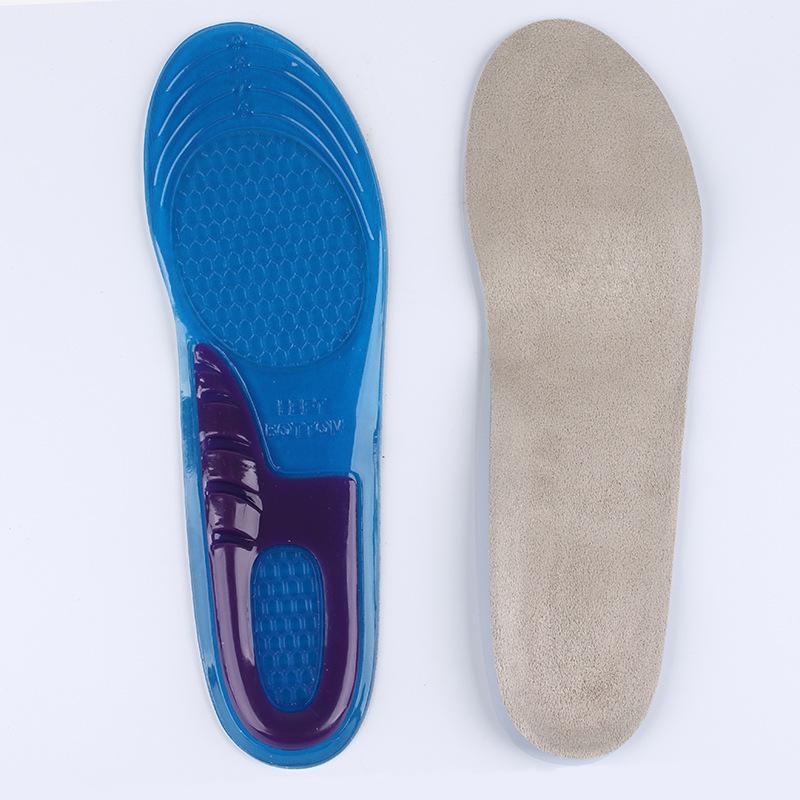 Two-Color Honeycomb Silicone Running Insole - Breathable, Shock Absorbing, Free Cutting with Flocked Surface