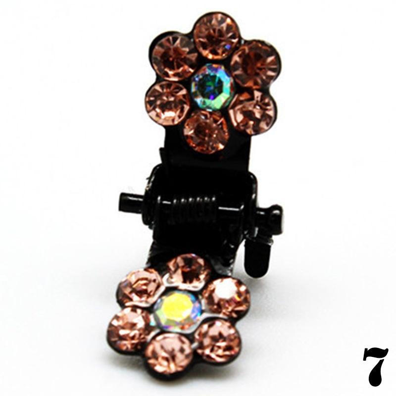 

Girls Sweet Rhinestone Crystal Flower Mini Hair Claws Затискачі Затискачі золотий