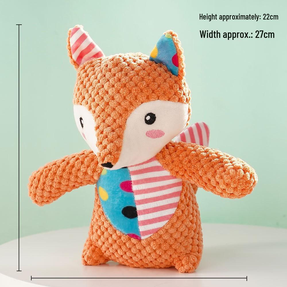 Peluche Bulldog Francese con Palla Squeaky e Giocattolo con Corda per Gatti e Gattini - Resistente al Morso, Design Cartoon Frutta