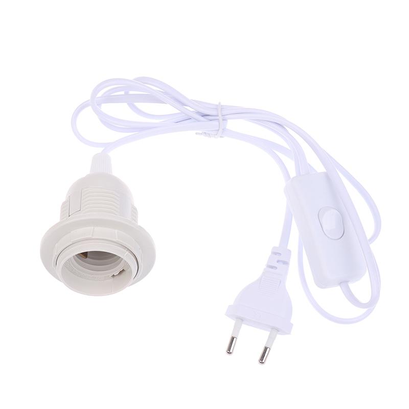 

E27 Lamp Holder Power Cord with Switch - Black/White Plug-in Light Socket Cable for DIY Lighting Projects білий