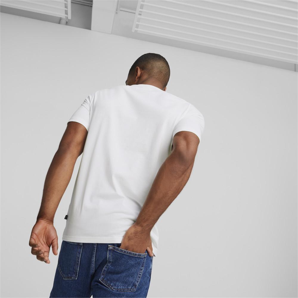 Puma Letter Print Crew Neck Pullover Casual Short Sleeve T-Shirt Men Tops White 674475-02