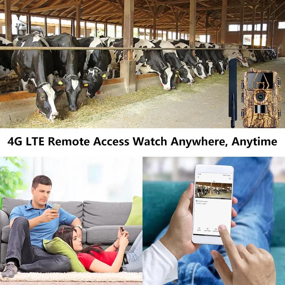 2025 4G LIVE Viltkamera APP-kontroll IR Nattsyn Jaktfelle HD-kamera 60MP 8K med SIM-kort Mobil Viltkamera