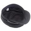 Leather Painted Hat Women's Chain Flat Top Army Hat Autumn Winter Warm Cap