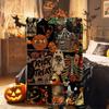 Halloween Witch Pattern Digital-printed Polyester Bedroom Velvet Flannel Cover Blanket Fleece Soft Sofa Cover Blankets for Beds