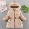 Gefütterte Mädchen-Winterjacke aus dicker Baumwolle mit Fleece