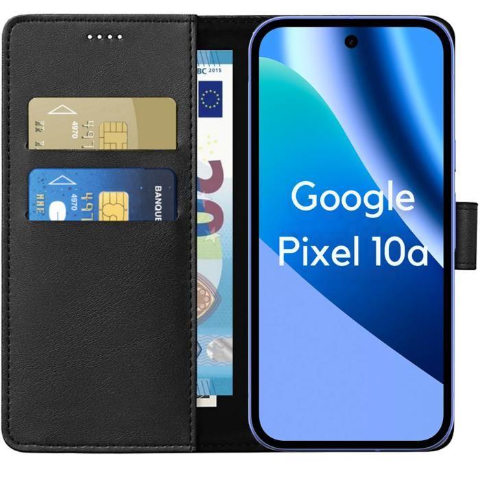 Case for Google Pixel 10a - Black Wallet Magnetic Flip Cover Card Holder Phonillico®