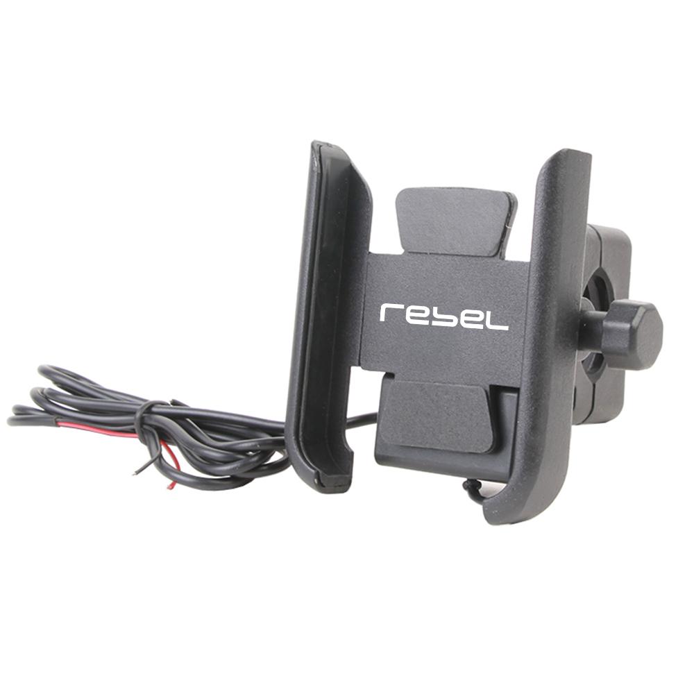 Мотоциклетный держатель телефона с USB-зарядным устройством для Honda CMX250 CMX500 CMX300 CMX1100 CMX 250 500 300 1100 Rebel Handlebar Black