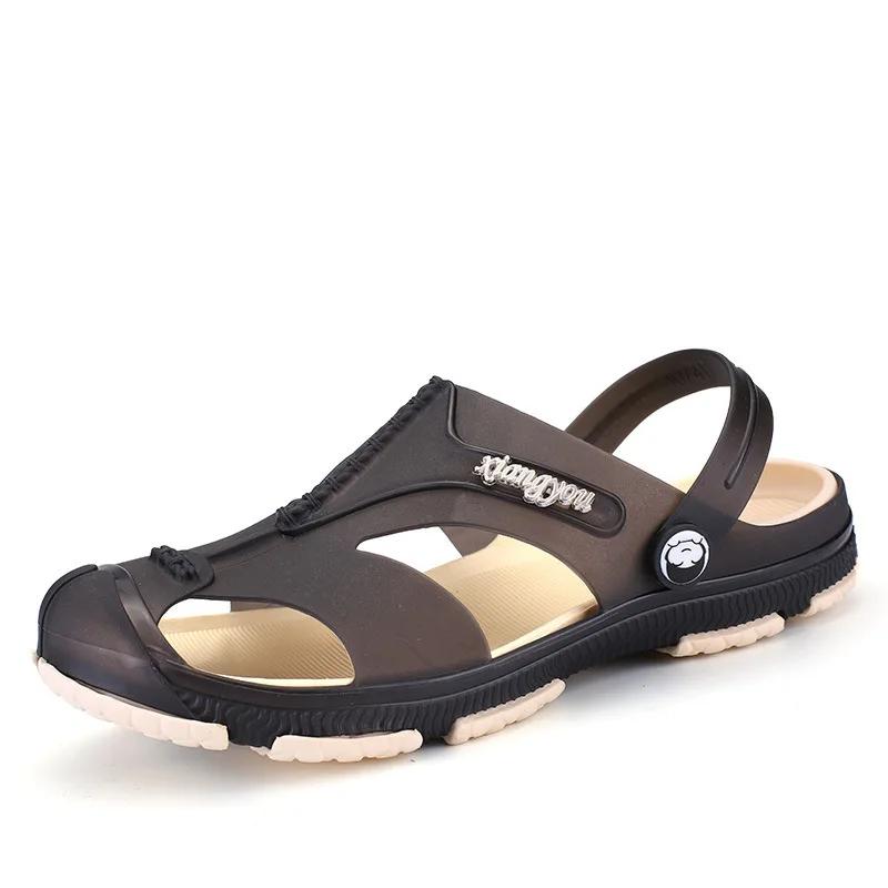 Fashion 2025 Summer Men's Slippers 5 Slip-On Garden Shoes Breathable Man Sandals Plus Size Male Beach Shoes Flip Flops Quick Dry