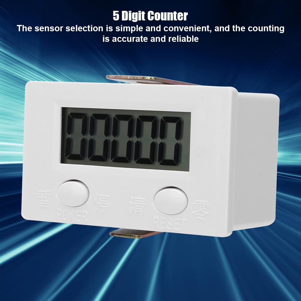5-stelliger LCD-Digitalanzeige-Magnetinduktionszähler, Metallsensor-Zählbereich 0,99999 mit Halterung, Digitaler Elektronischer Stanzzähler für Automatisches Förderband