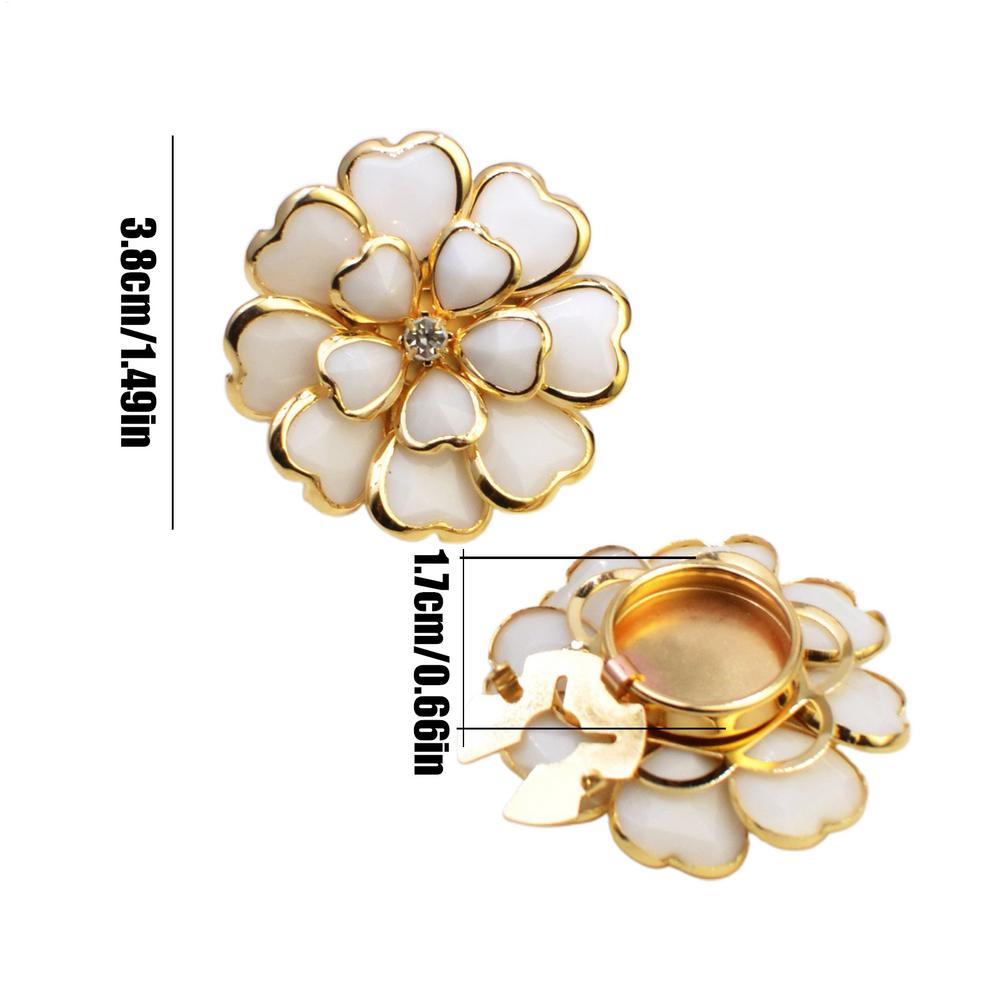 Women Flower Button Covers Vintage Fancy DIY Decorative Metal Flower Shaped Blouses Button Cover Embellishments for Grandma