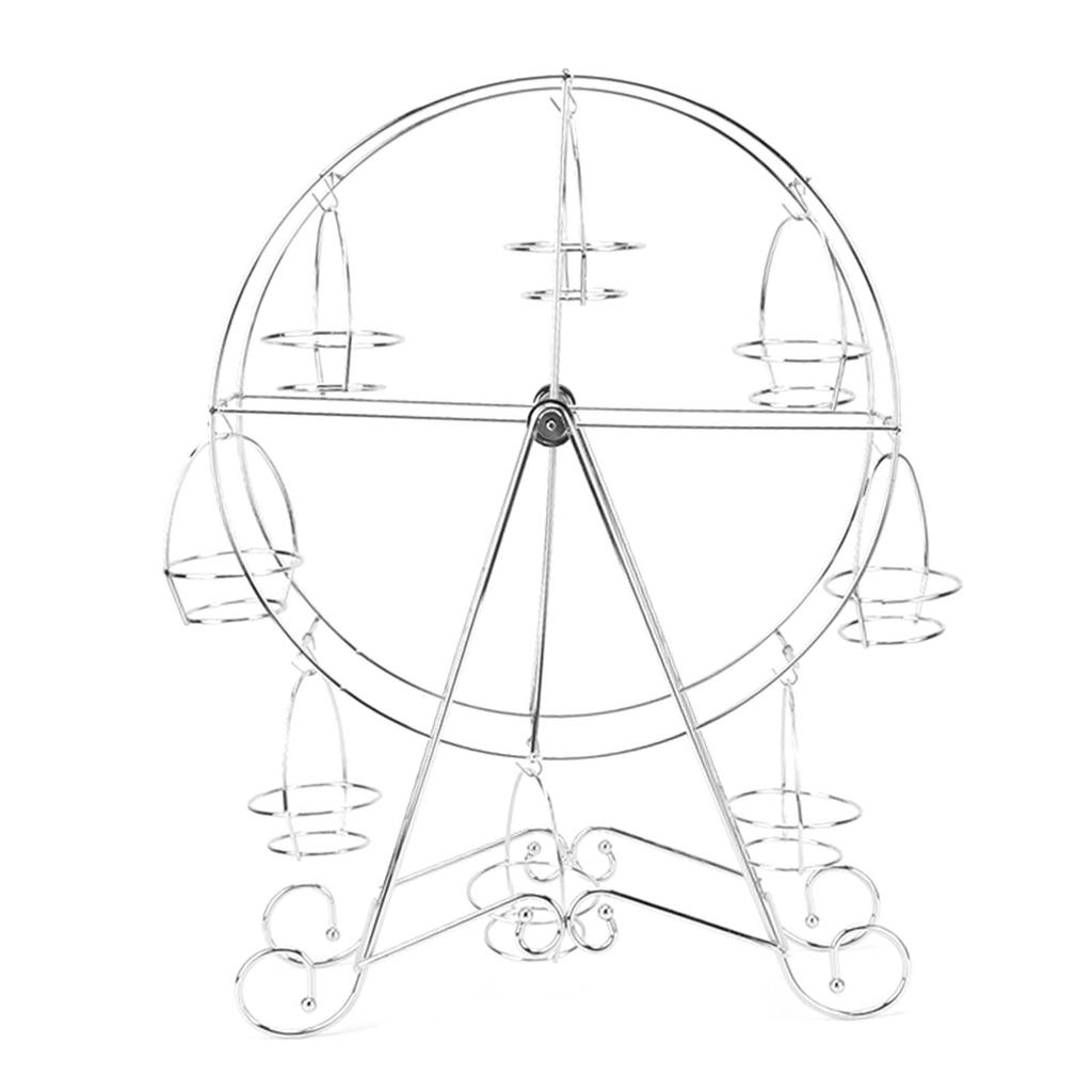Cupcake-utstillingsstativ Jern Roterbart Åtte Cupcakes Hjul Cupcake-stativ for DIY Bursdagsfest