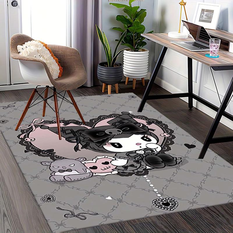 Anime Cartoon Design Office Chair Mat Non-Slip Carpet for Home Decor, Living Room, Bedroom, Game Room, Dormitory - Seasonal Gift Suitable for All Seas