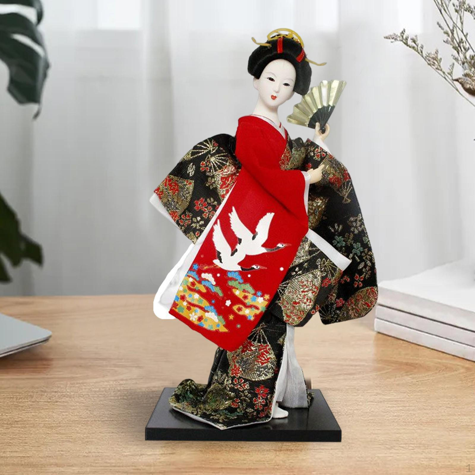 

12-дюймовая японская кукла гейши, миниатюрные фигурки, Коллекционная фигурка, скульптура, азиатская смола Red B