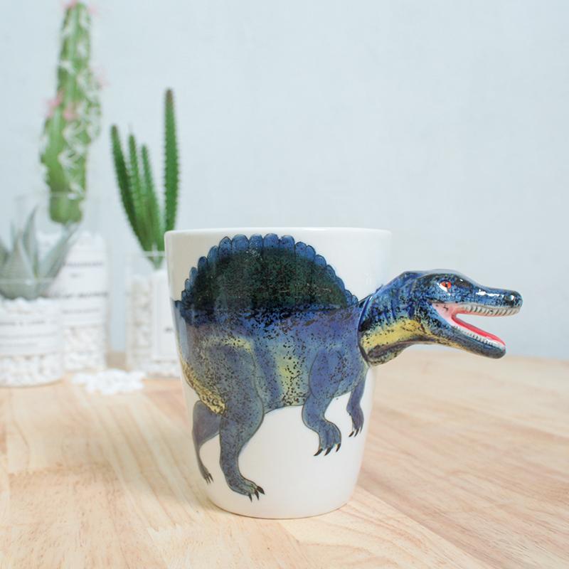 Dinosaur Shape Water Cup 3D Stereoscopic Animal Ceramic Coffee Cup Office Afternoon Tea Mug Breakfast Milk Mug Home Decoration