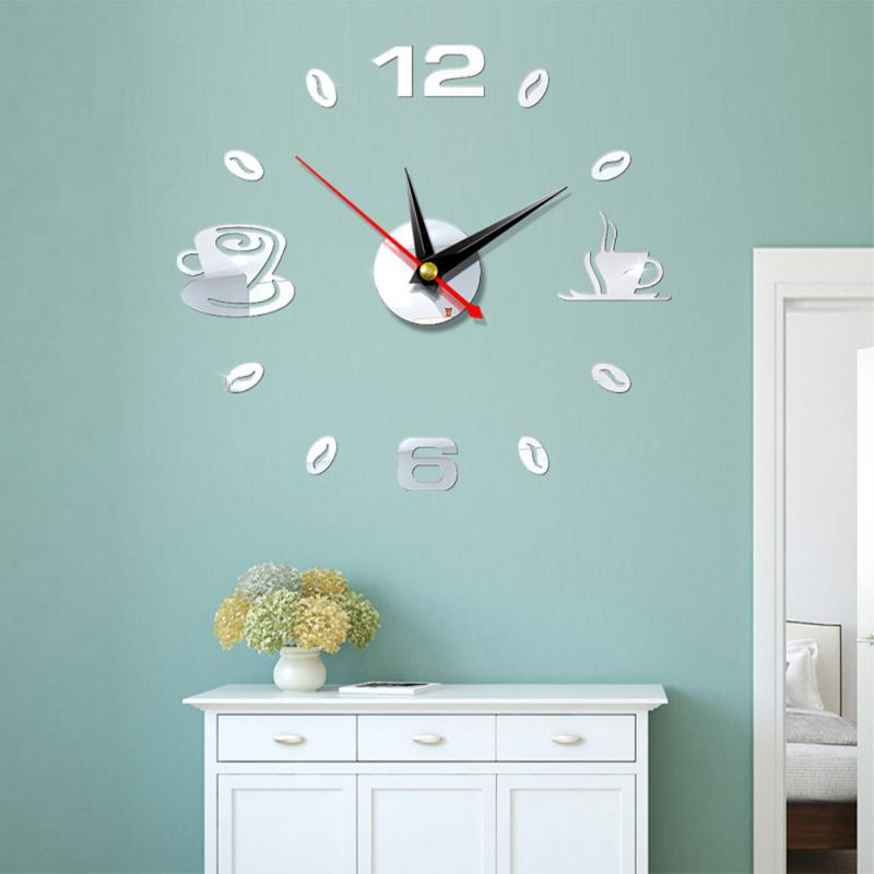 3D Wall Clock Acrylic Frameless Wall Clocks Diy Quartz Clocks Wall Stickers Silent Clock for Home Living Room Wall Decor Horloge