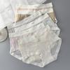 Women's Summer Seamless Ice Silk Mid-Waist Briefs - Ultra-thin, Breathable, with Silk Protein Crotch