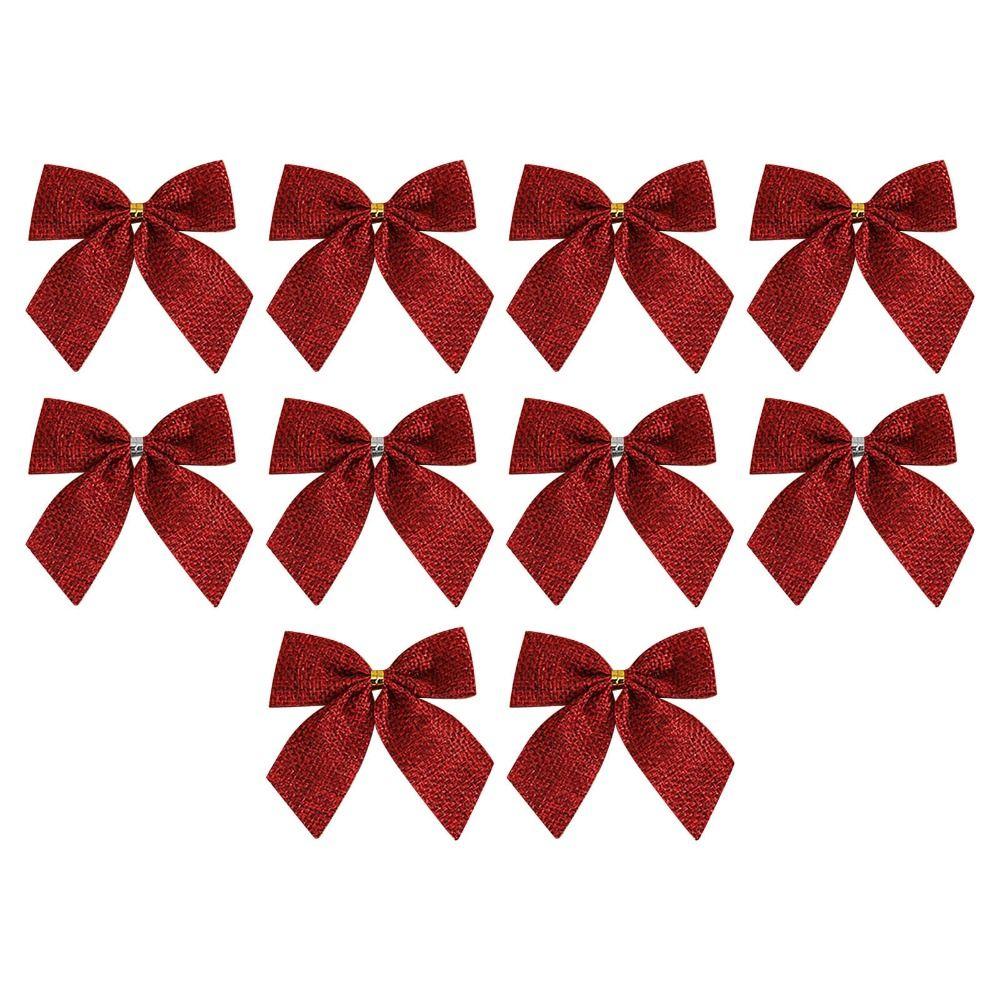10Pcs/set Various Style Christmas Plaid Bow Plaid Bow Christmas Garland Accessories  Christmas