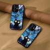 Case for HONOR X6d 5G Anime Black Cat Starry Cloud Print Phone Cover Acrylic Hard Back Shell With Flexible TPU Edge