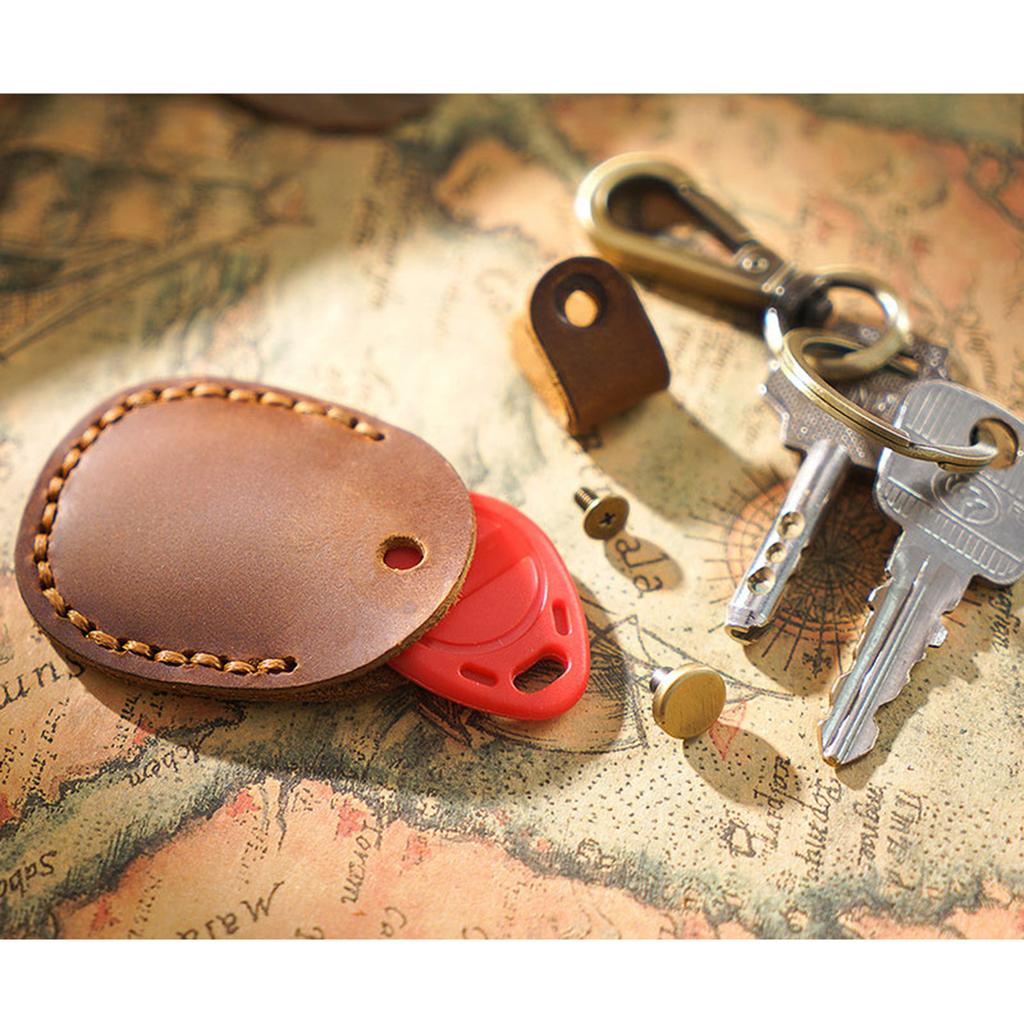 Sturdy PU Leather Keychain Pouches with Multilayer Slots Accessory for Business Professional and Student Daily Use