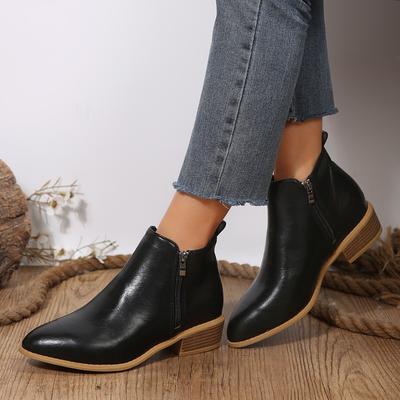 Nouvelles bottes d'automne et d'hiver pour femmes de grande taille, bottes Martin à fermeture éclair latérale, bottines à talon épais, taille 43, bottines