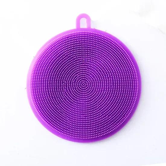 Kitchen Portable Dish Washing Scrubber Silicone Bowl Cleaning Brush Cloth Scouring Pad Pot Kitchen Cleaning Dish Sponge Tools