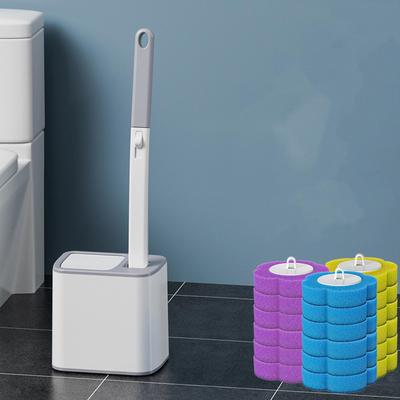 Toilet Wand With Refills Toilet Cleaner Wand With Brush Refills Household Stain Removal Scrubber With Holder For Hard-to-Reach