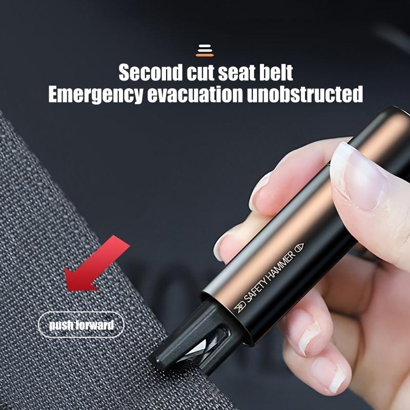 2-in-1 Car Safety Hammer with Window Breaker and Seat Belt Cutter - Emergency Escape Tool, ABS & Alloy Structure, Portable Design with Easy Access