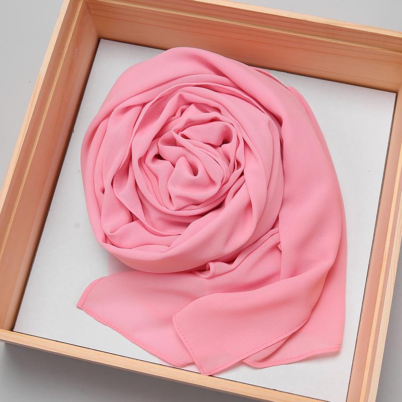 Big Size Long Hijab Premium Heavy Chiffon Scarf Malaysian Muslim Hijab Long Shawl Plain Wraps Tudung Bawal 2M*72CM