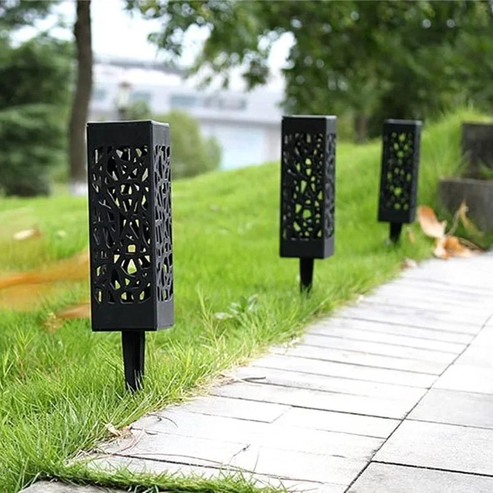 Waterproof Solar Lawn Lights Decorative Cutout Pattern LED Garden Lights Auto on Off Sensor Outdoor Landscape Lighting Pathways