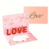 1Set 3D Pop - Up Pink LOVE Card - Foil Stamping, for Valentine's Day & Couple Celebrations