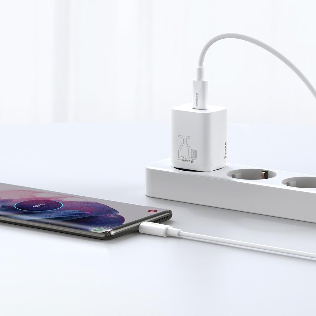 Ładowarka sieciowa Baseus Super Si Quick Charger 1C 25W TZCCSUP-L02 a z gniazdem USB-C + kabel
