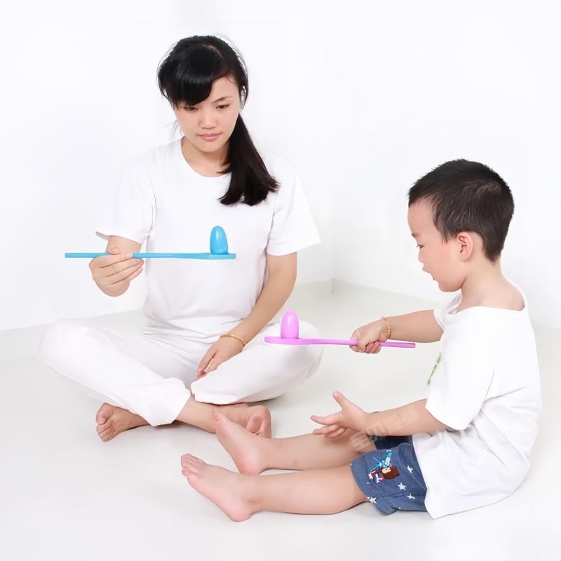 Race 6Pcs Montessori Early Learning Balance Training Spoon Toy Egg Game Wooden Balance Spoon Sense Training Outdoor Toy Gift