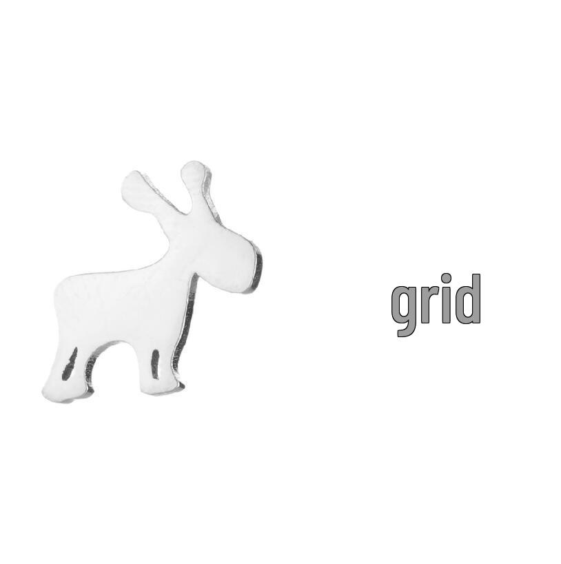 Asymmetrical Eclipse Snowflake & Reindeer Stud Earrings - Japanese & Korean Style