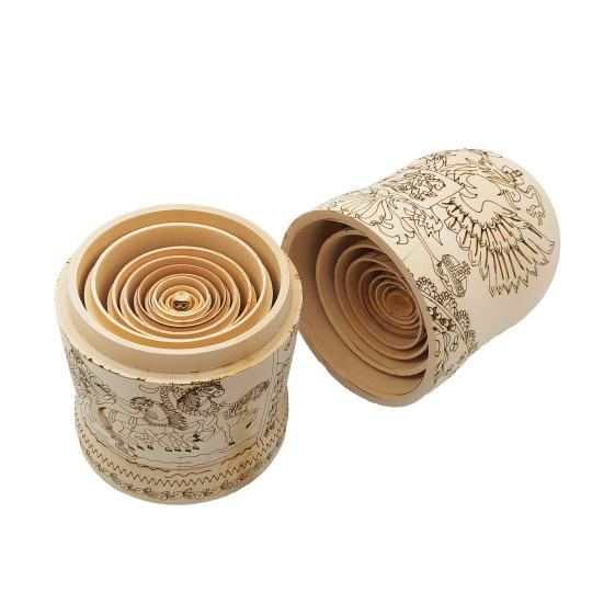 10Pcs/Set Russian Nesting Doll 10 Layers Handmade Wooden Matryoshka Girl Stacking Toy Home Office Desktop Decoration Ornament