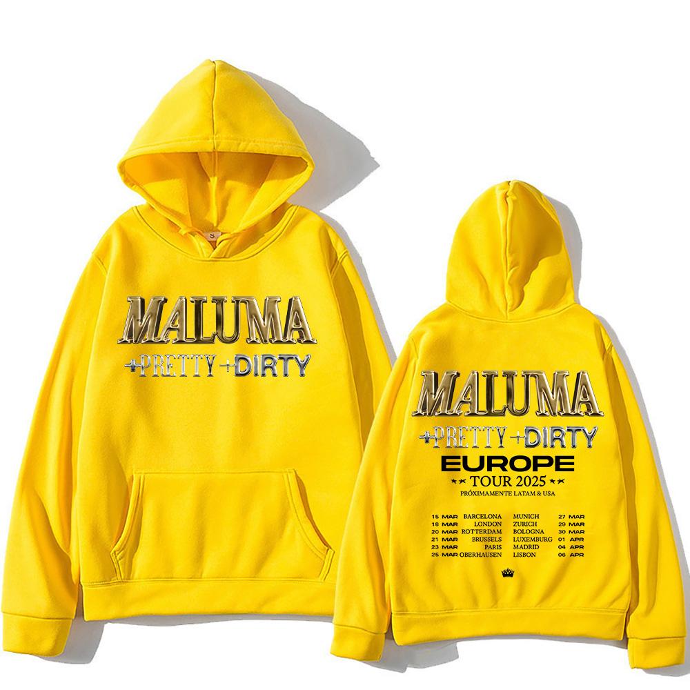 Maluma Europet Tour Print Hoodies Men's Hip Hop Fashion Clothing Sweatshirts Fashion Unisex Pullovers Casual Streetwear
