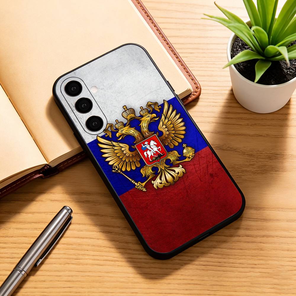 Russia F-Flag National Emblem  Phone Case For Samsung Galaxy A73,A72,A71,A70,A53,A52,A51,Others Soft Black Cover
