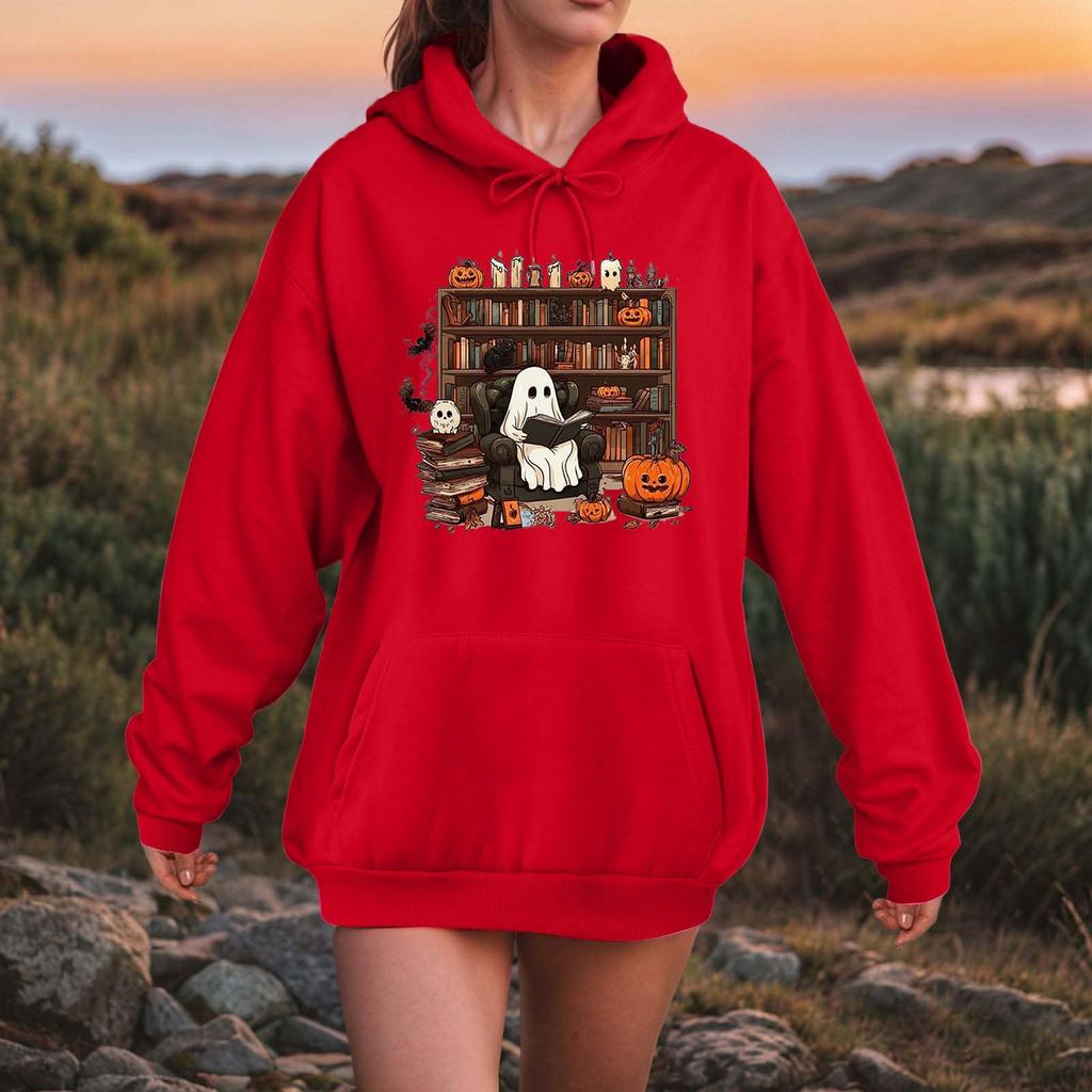 Women Fashion O Neck Long Sleeve Printed Top Hoodie Sweatshirt