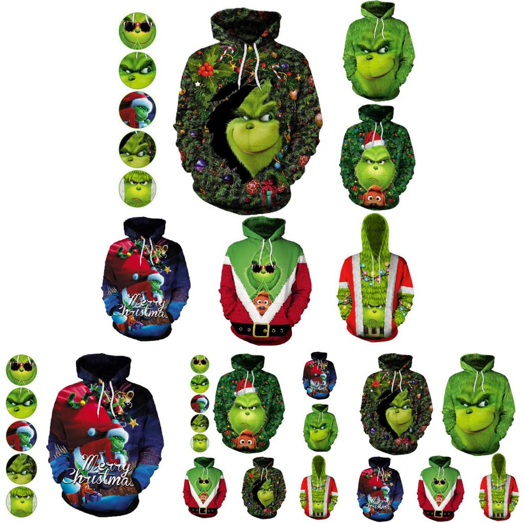 Die Neuen Herren Hoodies 3D Gedruckt Pullover Sweatshirt Weihnachts-Mantel Cosplay