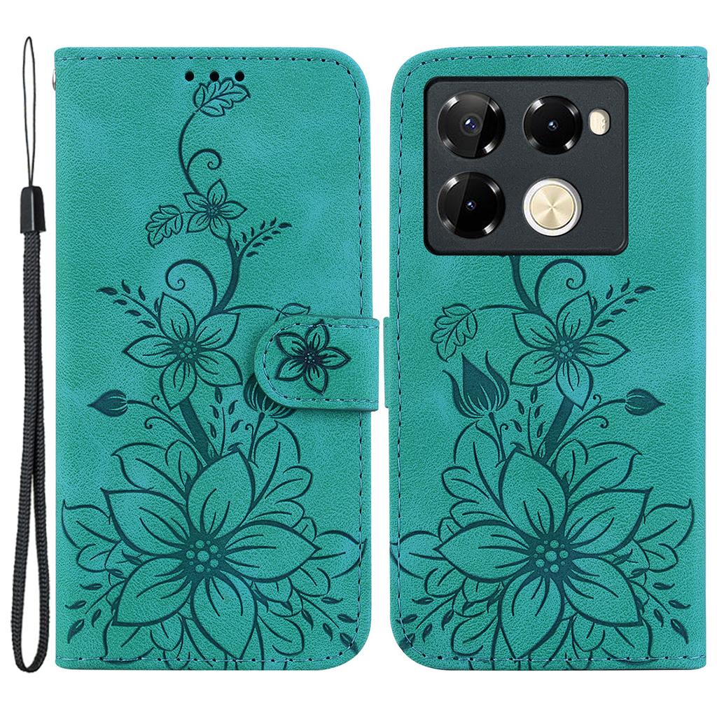 For Infinix Note 40 Pro 5G/Note 40 Pro+ Case Lily Flower PU Leather Stand Phone Cover