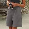 Women's Summer High Waist Short Loose Fit Knee-Length Wide Leg Shorts with Pockets Casual Business Work Short