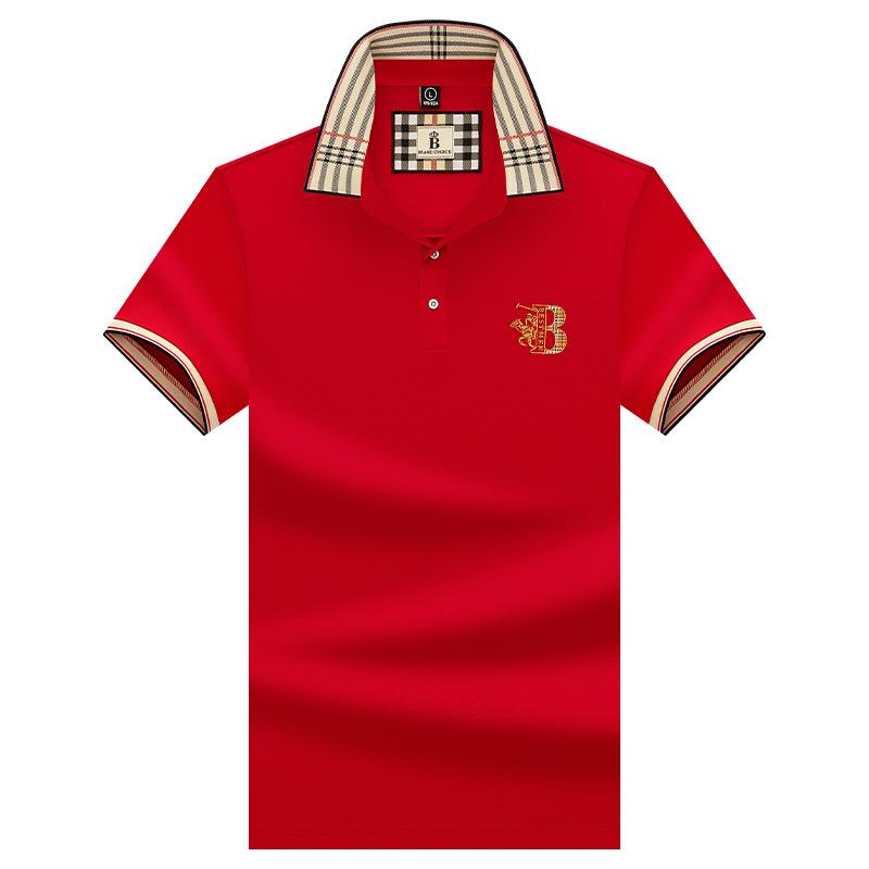 The BAY Specht Heren Geruit Losvallend Poloshirt - Zomer Korte Mouw Trendy Revers Design 48/M for 95-120 lbs
