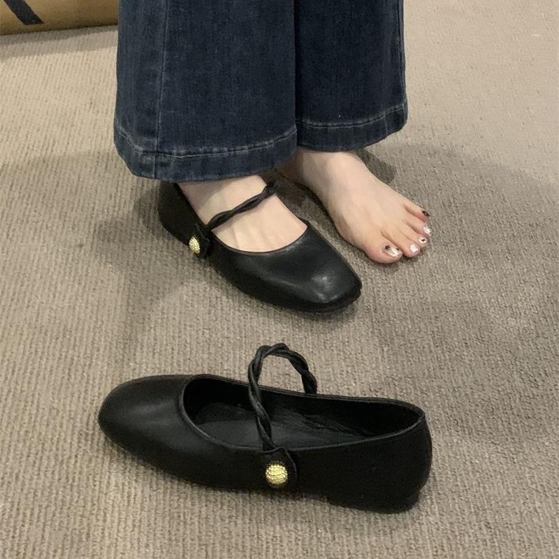 Französischer Xiaoxiangfeng Einzelne Schuhe Damen Frühling Temperament Mit Röcken Sanfte Abendschuhe Mary Jane Kleine Lederschuhe