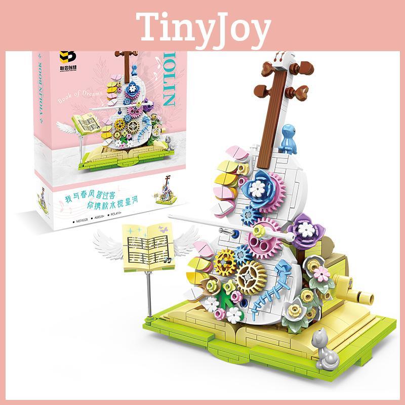 Flower Decor Books Violins Building Blocks Toys For Girls And Diy Craft Enthusiasts
