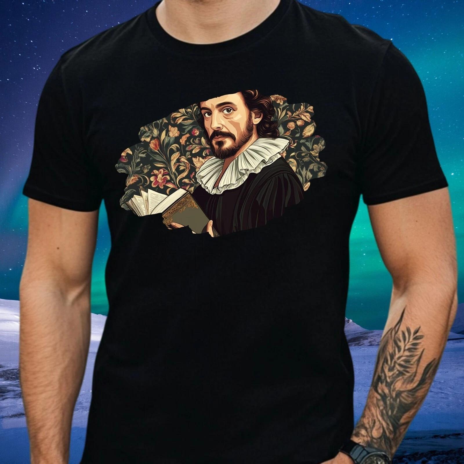 T-Shirt Herren Shakespeare Motiv Baumwolle Größe S bis 5XL L